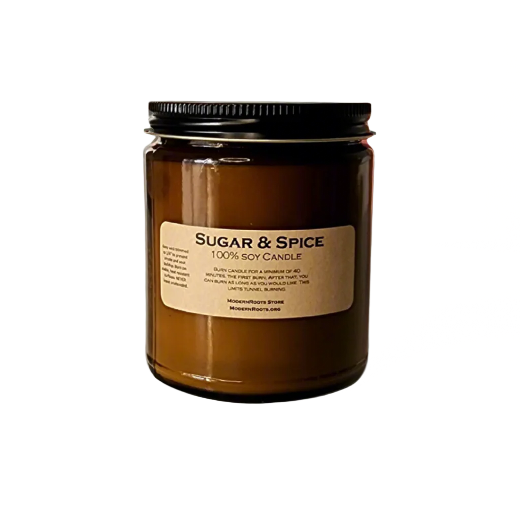 Sugar &amp; Spice Amber-Glass Soy Wax Candle