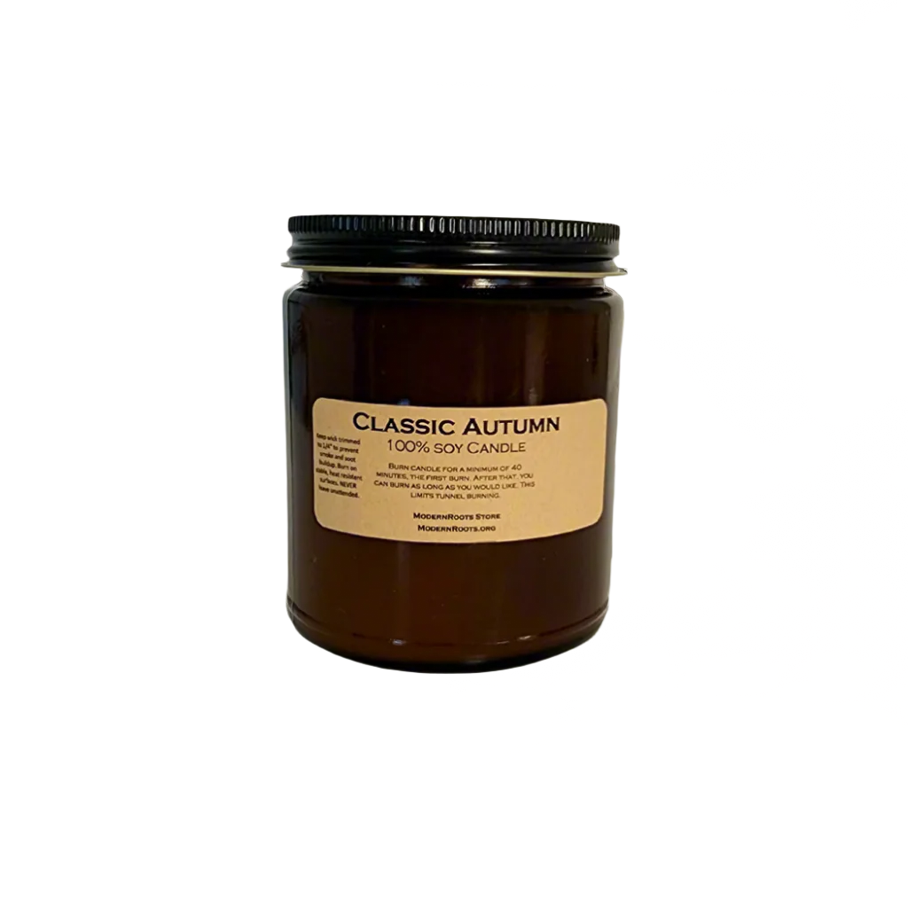 Classic Autumn Amber-Glass Soy Wax Candle