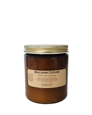 Balsam Cedar Amber-Glass Soy Wax Candle