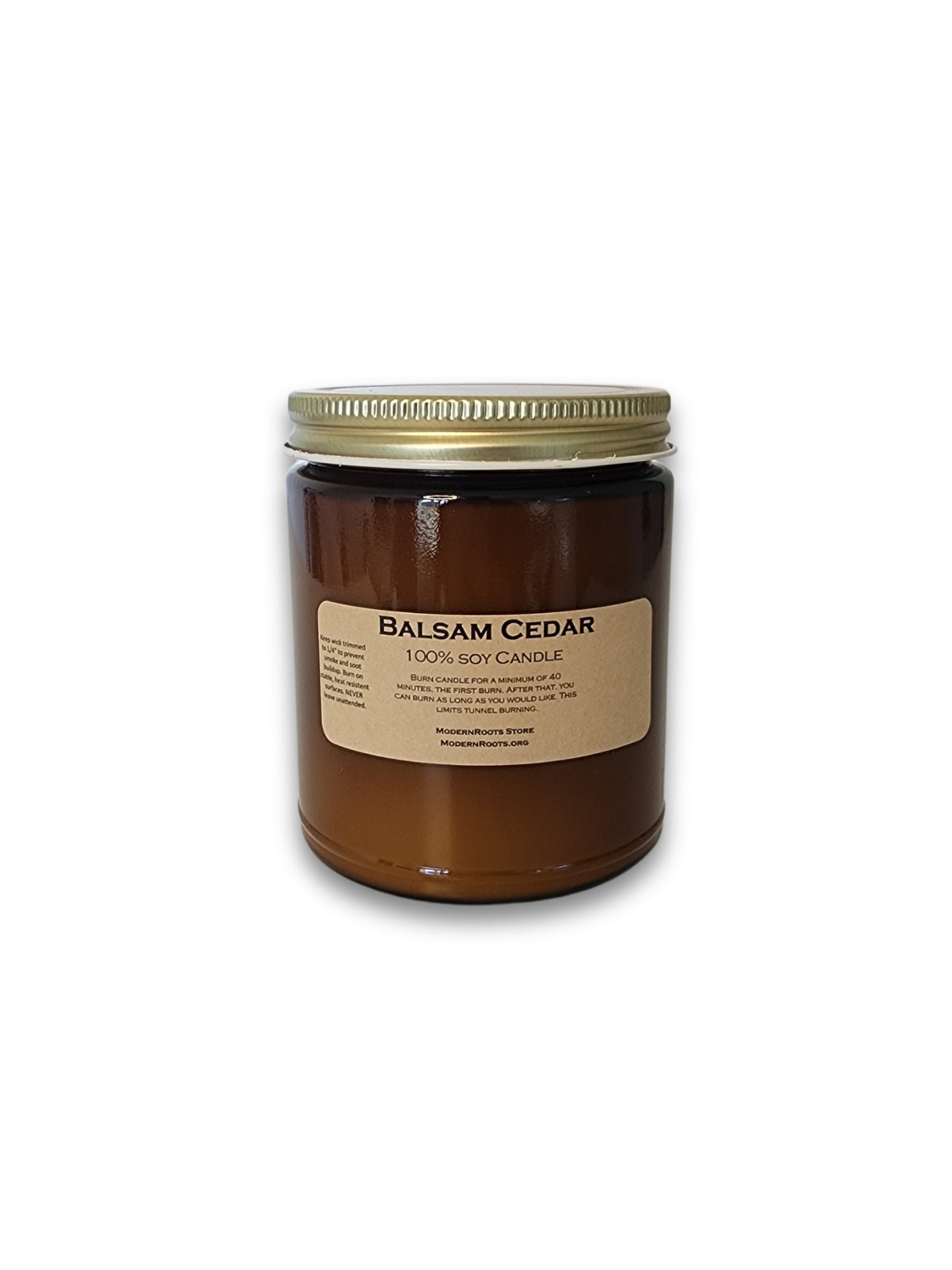 Balsam Cedar Amber-Glass Soy Wax Candle