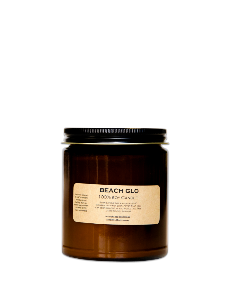 Beach Glow Amber-Glass Soy Wax Candle