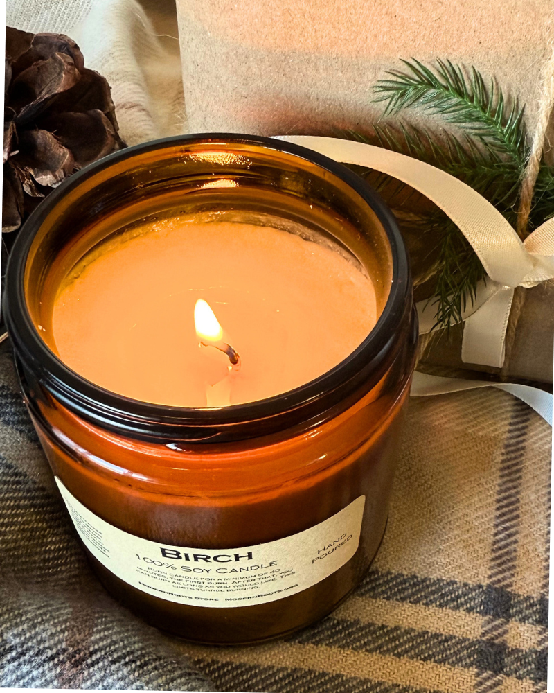 Birch Amber - Glass Soy Wax Candle
