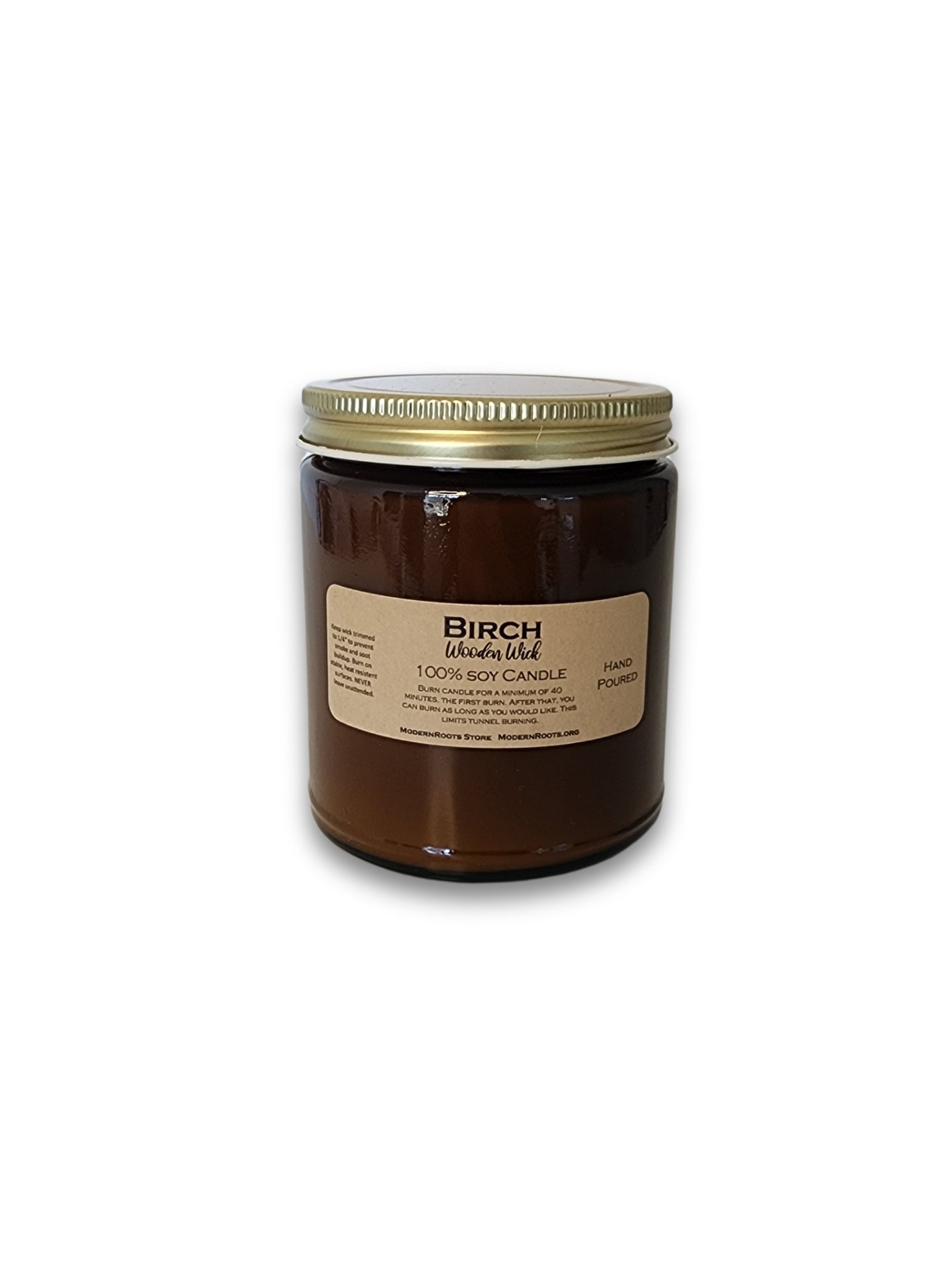 Birch Amber - Glass Soy Wax Candle