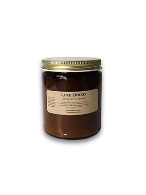 Line Dried Amber-Glass Soy Wax Candle