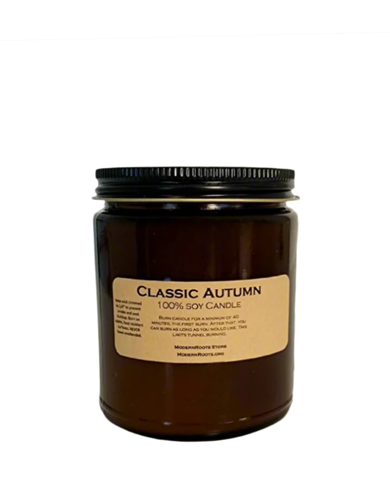 Classic Autumn Amber-Glass Soy Wax Candle
