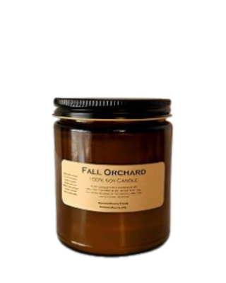 Fall Orchard Amber-Glass Soy Wax Candle