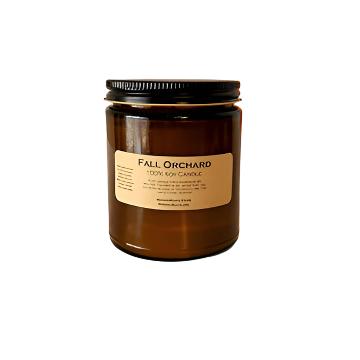 Fall Orchard Amber-Glass Soy Wax Candle