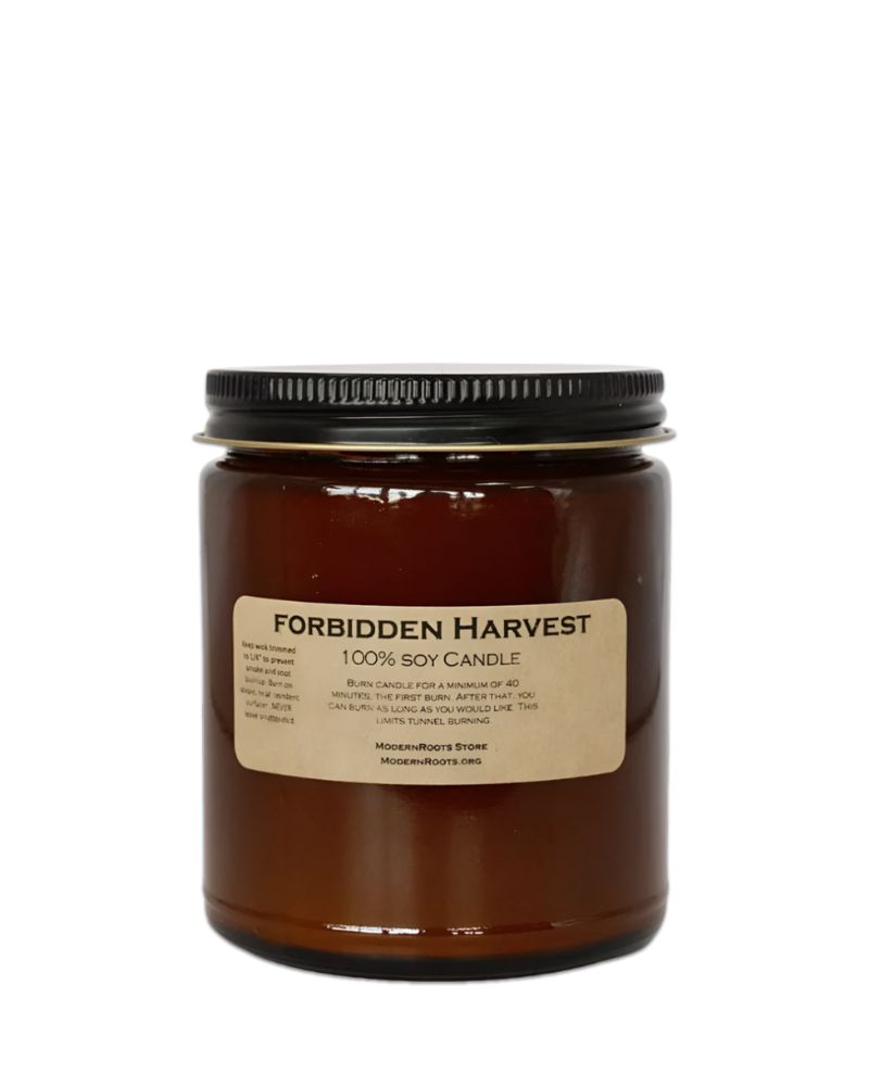 Forbidden Harvest Amber-Glass Soy Wax Candle