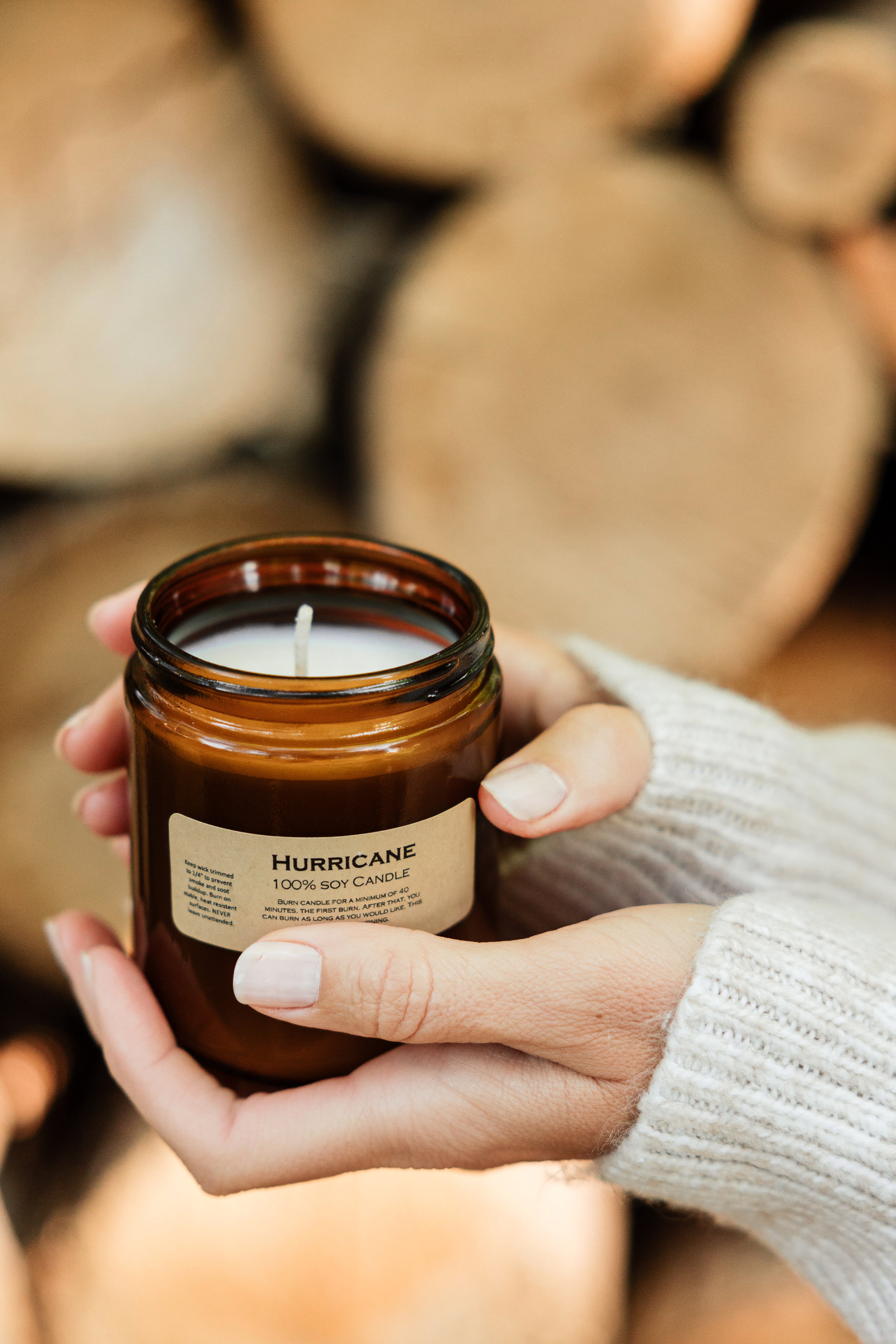 Hurricane Amber-Glass Soy Wax Candle