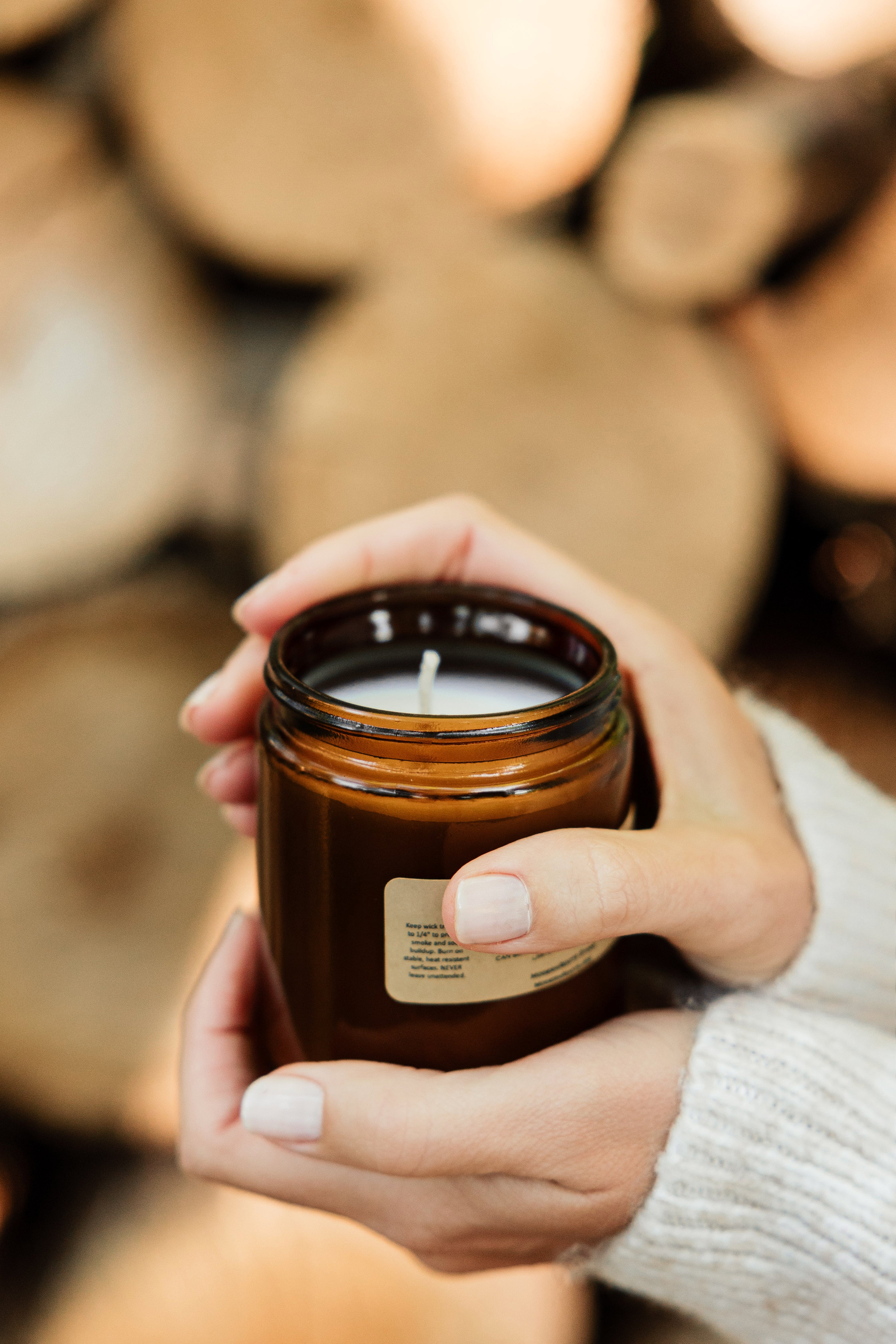 Silent Night Amber - Glass Soy Wax Candle