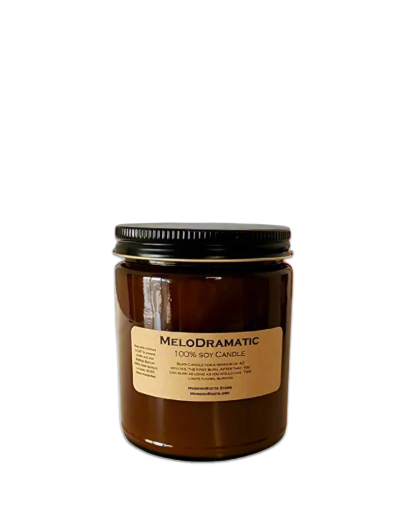 MeloDramatic Amber-Glass Soy Wax Candle