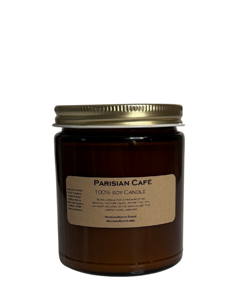 Parisian Cafe Amber-Glass Soy Wax Candle