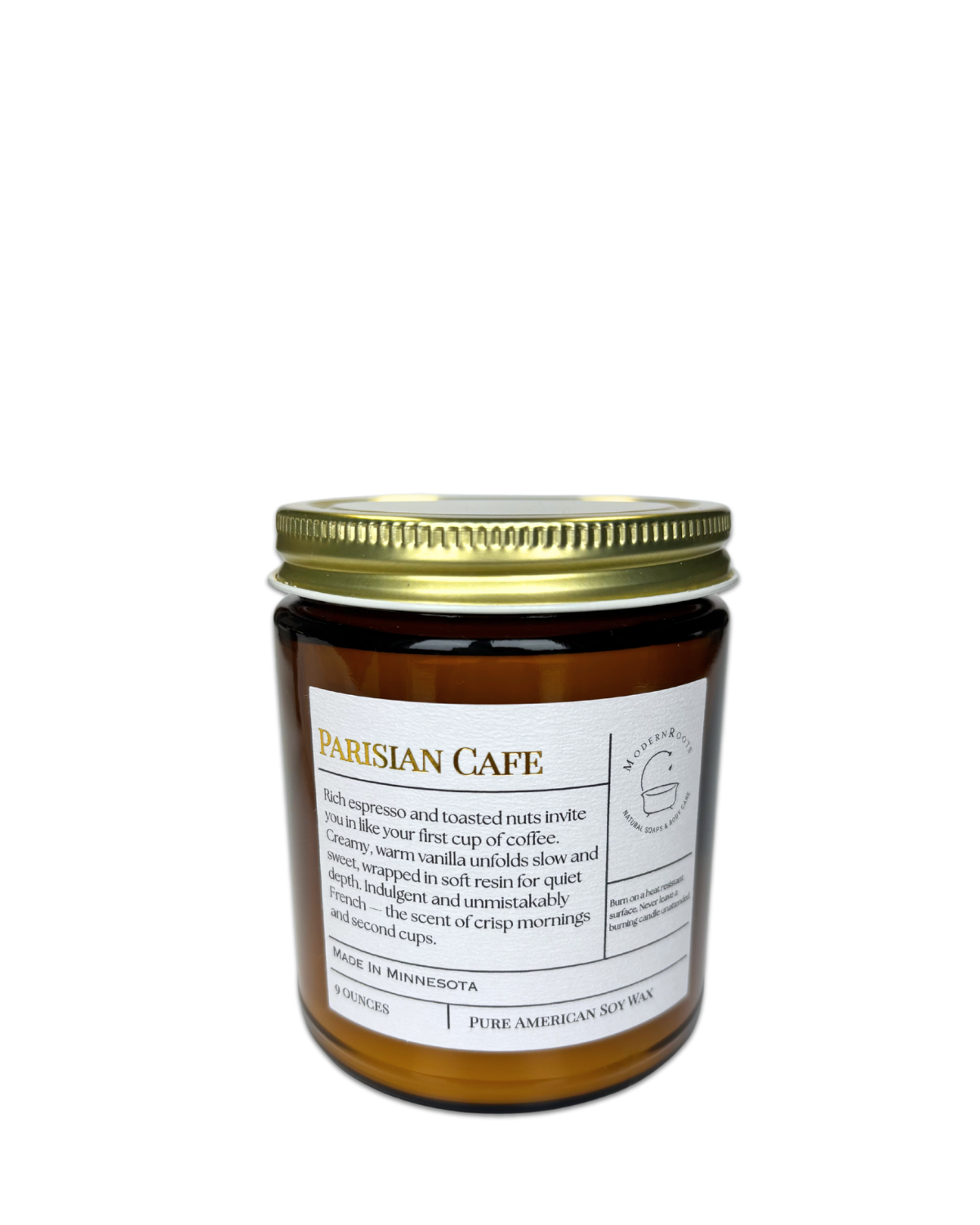 Parisian Cafe Amber-Glass Soy Wax Candle