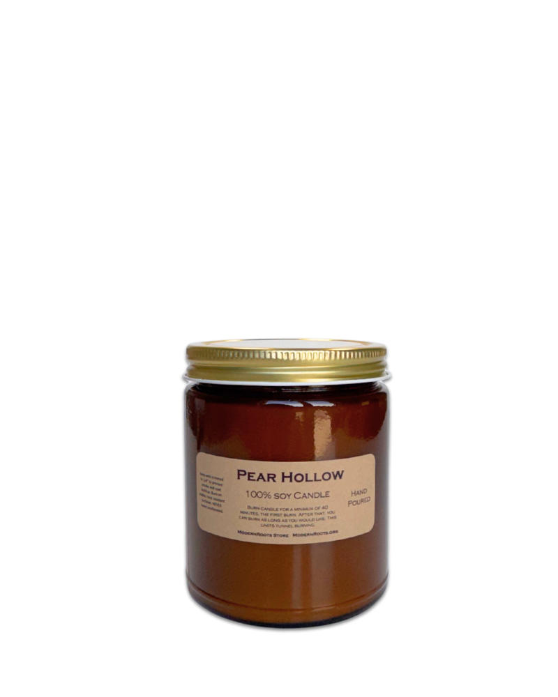 Pear Hollow - Amber Glass Soy Wax Candle