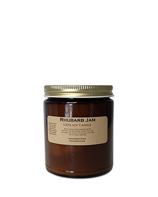 Rhubarb Jam Amber-Glass Soy Wax Candle