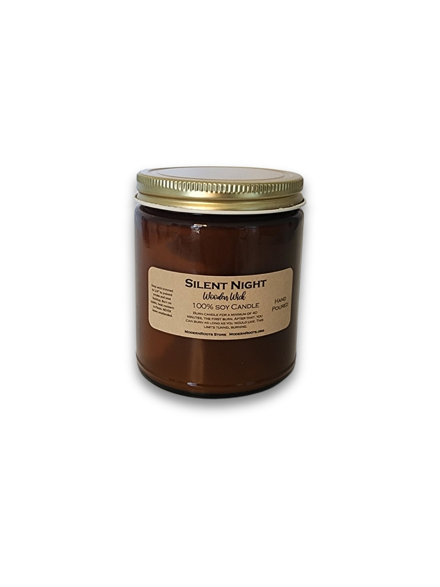 Silent Night Amber - Glass Soy Wax Candle