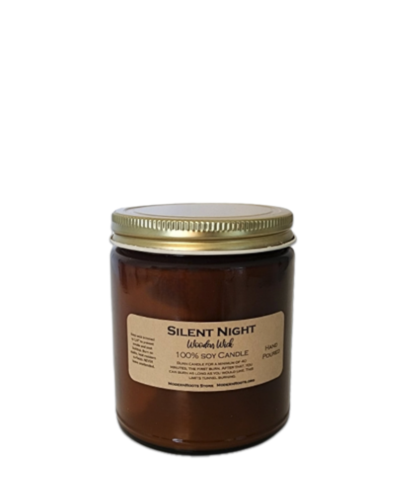 Silent Night Amber - Glass Soy Wax Candle