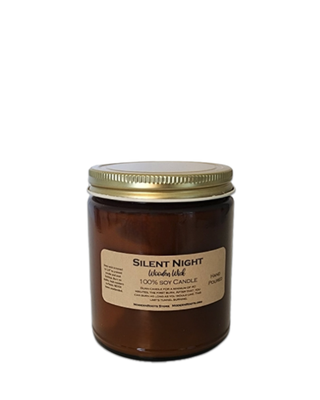 Silent Night Amber - Glass Soy Wax Candle