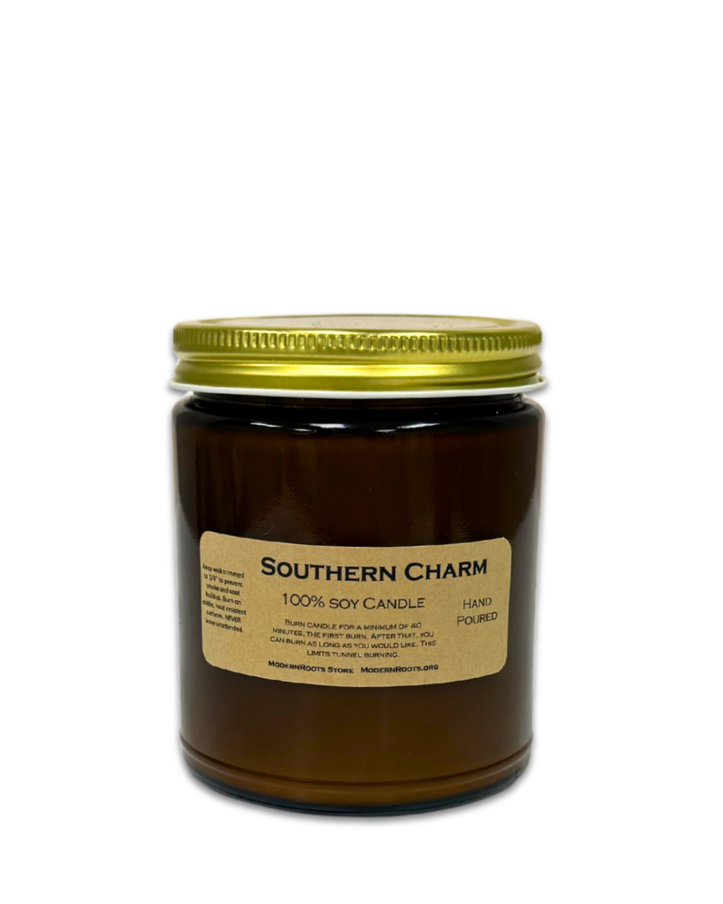 Southern Charm - Amber Glass Soy Wax Candle
