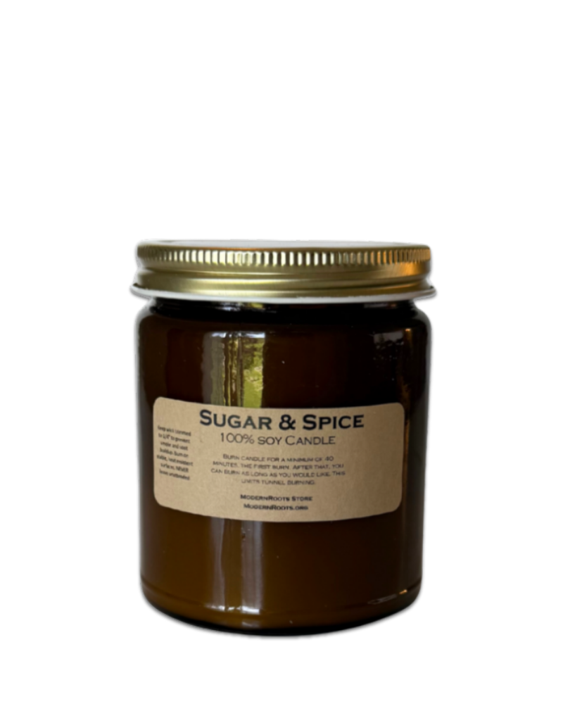 Sugar & Spice Amber-Glass Soy Wax Candle